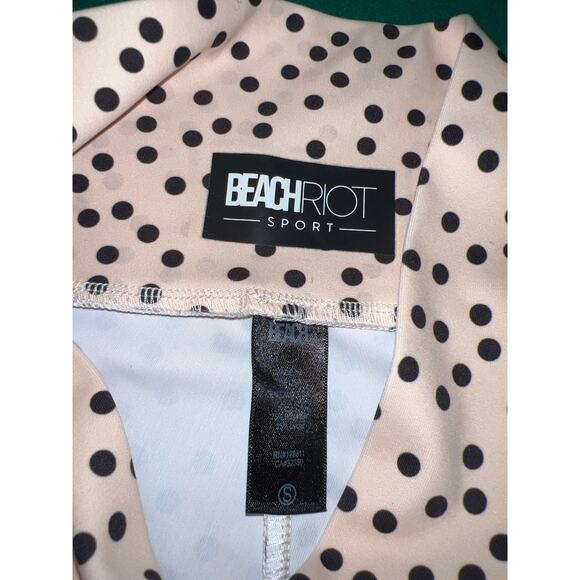 Beach Riot Leggings Peach w/black polka dot Sz S - Picture 3 of 6